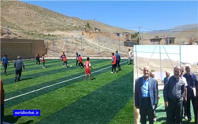 زمین چمن مصنوعی روستای ییلاقی حصار تربت حیدریه افتتاح شد