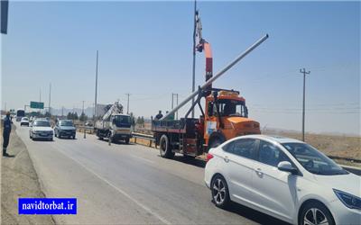 تأمین روشنایی ورودی تربت حیدریه تحولی در زیبایی و ایمنی جاده