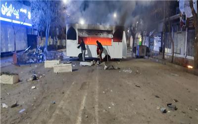 تخریب اموال عمومی به بهانه اعتراض به گرانی در تربت حیدریه