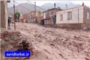 سیل شدید در روستای اسفیز بخش کدکن خسارت ببار آورد